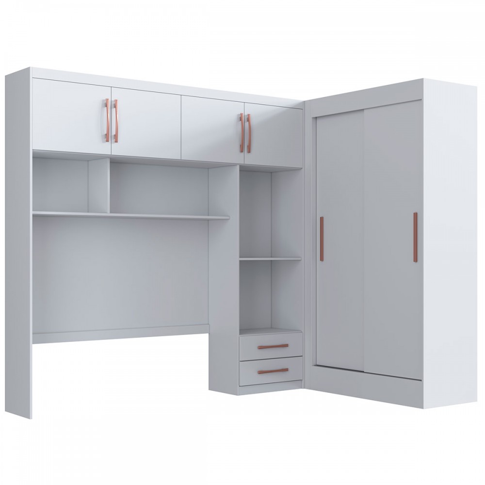 Guarda Roupa Casal Modulado Berlim Portas Gavetas Branco Doripel