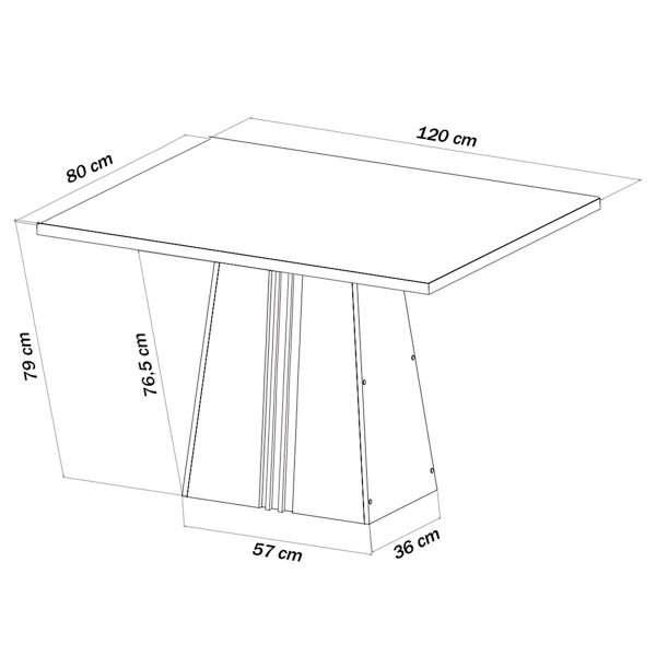 Mesa de Jantar 4 Lugares Chicago Mel Blonde Veludo Cinza Panorama Móveis