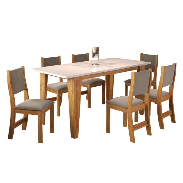 Mesa De Jantar Lugares Virtus Mel Blonde P Rola Viero M Veis