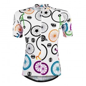 Camisa de Ciclismo Feminina Marcio May Funny Colorful Minimalist