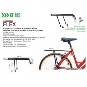 Bagageiro Traseiro Kalf405 Bike Flexível Removível Regulável