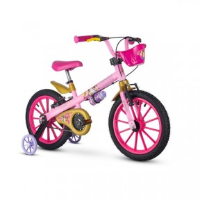 Bicicleta Infantil Aro 16 Rodinhas Menina Princesas Disney Nathor