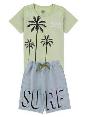 Conjunto Infantil Menino Camiseta Bermuda Tropical Adventure