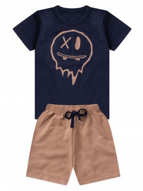 Conjunto Infantil Menino Camiseta Bermuda Monster