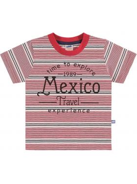 Camiseta Infantil Menino Meia Malha Calvin México Vermelho