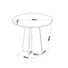 Mesa de Jantar Redonda 90x90 Fox com 4 Cadeiras Sol Mel/Blonde/Cinza - Casa Giulia