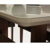 Mesa de Jantar Retangular Castelli com 6 Cadeiras Iza Mel/Bege/Vd Off White - Casa Giulia