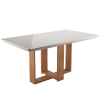 Mesa de Jantar Retangular Castelli com 6 Cadeiras Iza Mel/Bege/Vd Off White - Casa Giulia