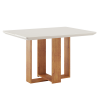 Mesa de Jantar Retangular Empire com 4 Cadeiras Iza Mel/Bege/Vd Off White - Casa Giulia