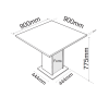 Mesa de Jantar Quadrada Betim com 4 Cadeiras Iza Mel/Bege/Vd Off White - Casa Giulia