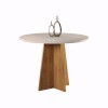 Mesa de Jantar Redonda Piece com 4 Cadeiras Iza Mel/Blonde/Bege - Casa Giulia