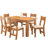 Mesa de Jantar Retangular Zinnia com 6 Cadeiras Brisa Mel/Bege - Casa Giulia