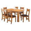 Mesa de Jantar Retangular Zinnia com 6 Cadeiras Brisa Mel/Bombom- Casa Giulia