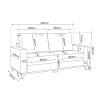 Conjunto Estofado Living 3 Lugares e 1 Poltrona Napoles Grafite - Casa Giulia