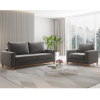 Conjunto Estofado Living 3 Lugares e 1 Poltrona Napoles Grafite - Casa Giulia