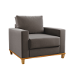 Conjunto Estofado Living 3 Lugares e 1 Poltrona Napoles Grafite - Casa Giulia