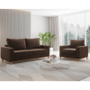 Conjunto Estofado Living 3 Lugares e 1 Poltrona Napoles Marrom - Casa Giulia