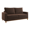 Conjunto Estofado Living e 2 Poltronas Napoles Marrom - Casa Giulia