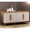 Buffet 4 Portas 2 Prateleiras Internas Vintage Imbuia/Off White - Casa Giulia