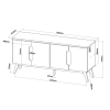 Buffet 4 Portas 2 Prateleiras Internas Vintage Imbuia/Off White - Casa Giulia