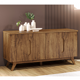 Buffet 4 Portas 2 Prateleiras Internas Vintage Imbuia - Casa Giulia