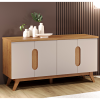 Buffet 4 Portas 2 Prateleiras Internas Vintage Mel/Off White - Casa Giulia