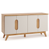 Buffet 4 Portas 2 Prateleiras Internas Vintage Mel/Off White - Casa Giulia