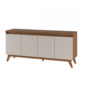 Buffet 4 Portas 2 Prateleiras Internas Space Imbuia/Off White - Casa Giulia