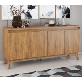 Buffet 4 Portas 2 Prateleiras Internas Space Imbuia - Casa Giulia