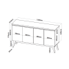 Buffet 4 Portas 2 Prateleiras Internas Space Imbuia - Casa Giulia