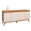 Buffet 4 Portas 2 Prateleiras Internas Space Mel/Off White - Casa Giulia