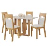 Mesa de Jantar Retangular Ellus com 4 Cadeiras Pietra Mel/Bonde/V.marfim - Casa Giulia