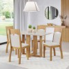 Mesa de Jantar Retangular Ellus com 4 Cadeiras Pietra Mel/Bonde/V.marfim - Casa Giulia