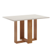 Mesa de Jantar Retangular Ellus com 4 Cadeiras Pietra Mel/Bonde/V.marfim - Casa Giulia