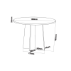 Mesa de Jantar Redonda Dylan com 6 Cadeiras Flora em Madeira Maciça Mel/Off White/V.marfim - Casa Giulia