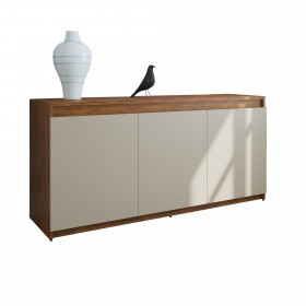 Buffet Jazz 3 Portas 1 Prateleira Interna Imbuia/Off White - Casa Giulia