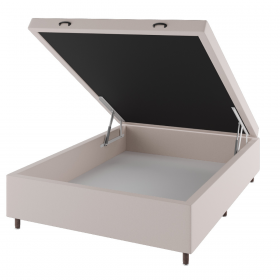 Base Box Bau Casal Cairo (43x138x188cm) Turkey Creme - Casa Giulia