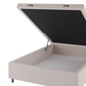 Base Box Bau Casal Cairo (43x138x188cm) Turkey Creme - Casa Giulia