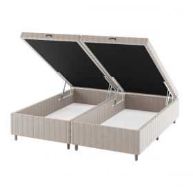 Base Box Bau King Size Ravena (43x193x203cm) Turkey Creme - Casa Giulia