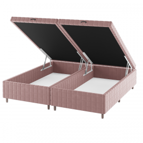 Base Box Bau King Size Ravena (43x193x203cm) Turkey Rose - Casa Giulia