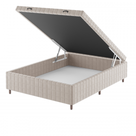 Base Box Bau Casal Ravena (43x138x188cm) Turkey Creme - Casa Giulia