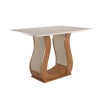 Mesa de Jantar Retangular Isis 1,20x80 Mel/Blonde/Veludo Pastel - Casa Giulia