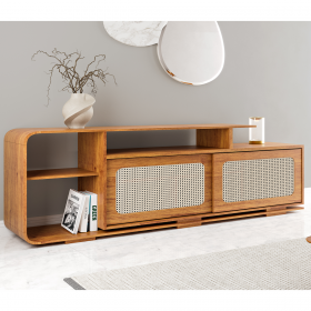 Rack para TV de Até 75 Polegadas 180cm 2 Portas Deslizantes Florida Mel