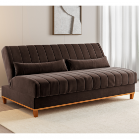 Sofa Cama Veneza 1,80 Reclinável 3 Lugares Veludo Bombom