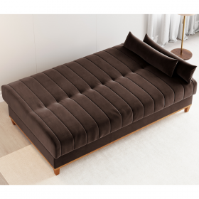 Sofa Cama Veneza 1,80 Reclinável 3 Lugares Veludo Bombom