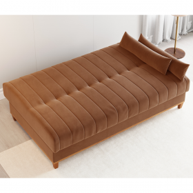 Sofa Cama Veneza 1,80 Reclinável 3 Lugares Veludo Terracota