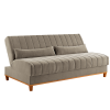 Sofa Cama Veneza 1,80 Reclinável 3 Lugares Veludo Perola