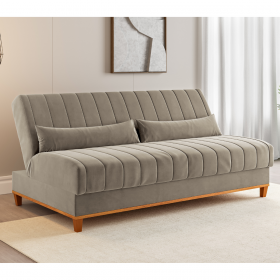 Sofa Cama Veneza 1,80 Reclinável 3 Lugares Veludo Perola
