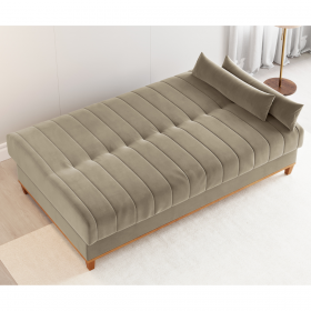 Sofa Cama Veneza 1,80 Reclinável 3 Lugares Veludo Perola