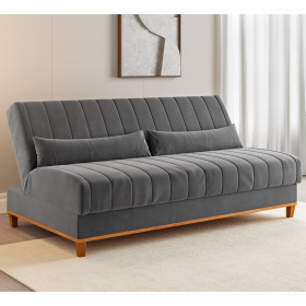 Sofa Cama Veneza 1,80 Reclinável 3 Lugares Veludo Grafite